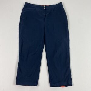 Tail Golf Capri Pants Womens Navy Stretch Snap Hem Cropped Polyester Spandex